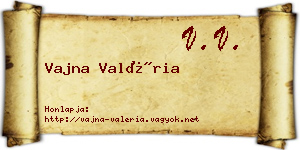 Vajna Valéria névjegykártya