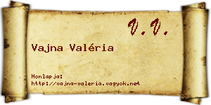 Vajna Valéria névjegykártya
